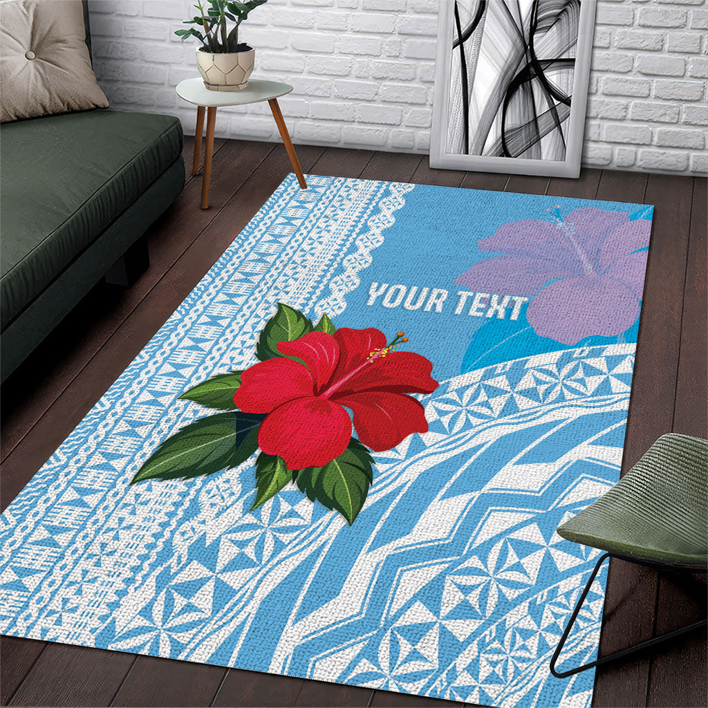 Suva Fiji 2026 Rugby Custom Area Rug Hibiscus Fijian Tapa Pattern
