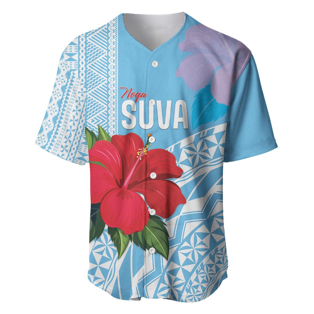 Suva Fiji 2026 Rugby Custom Baseball Jersey Hibiscus Fijian Tapa Pattern
