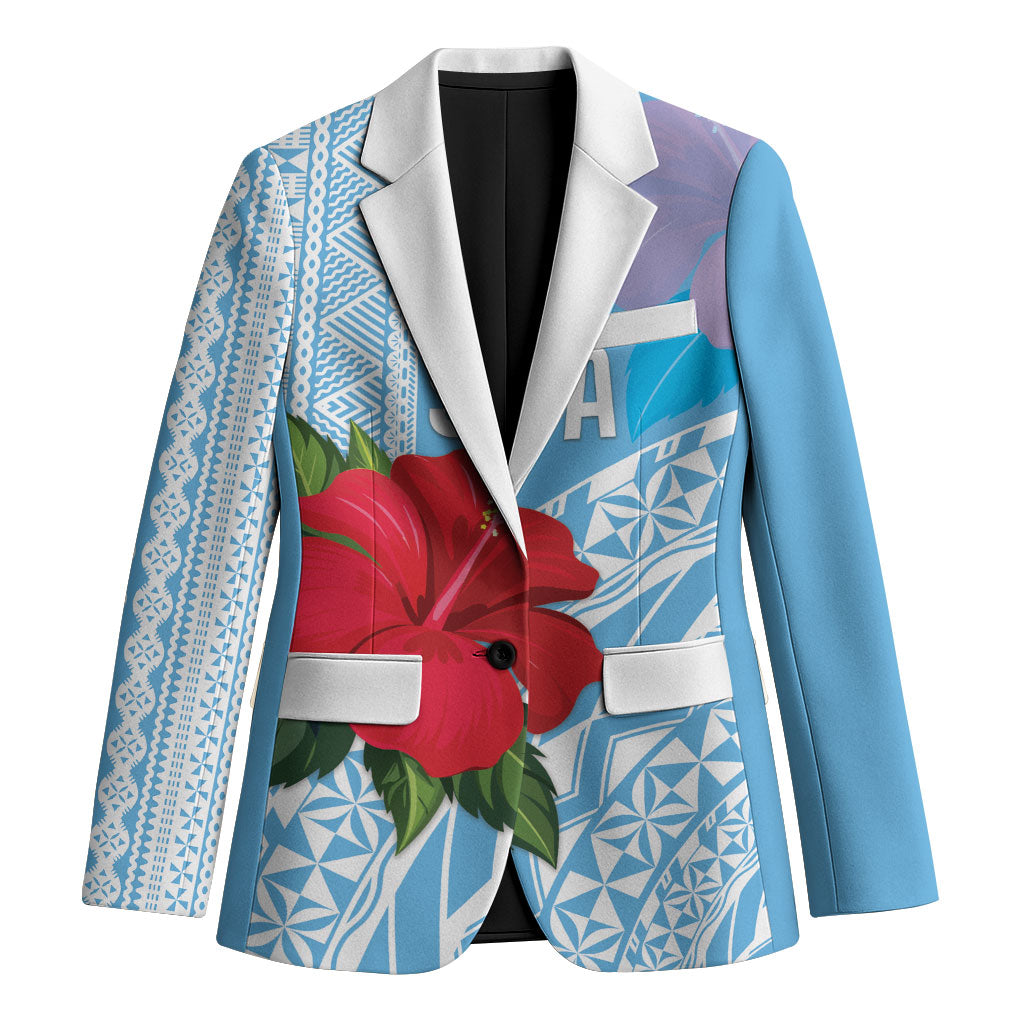 Suva Fiji 2026 Rugby Custom Blazer Hibiscus Fijian Tapa Pattern