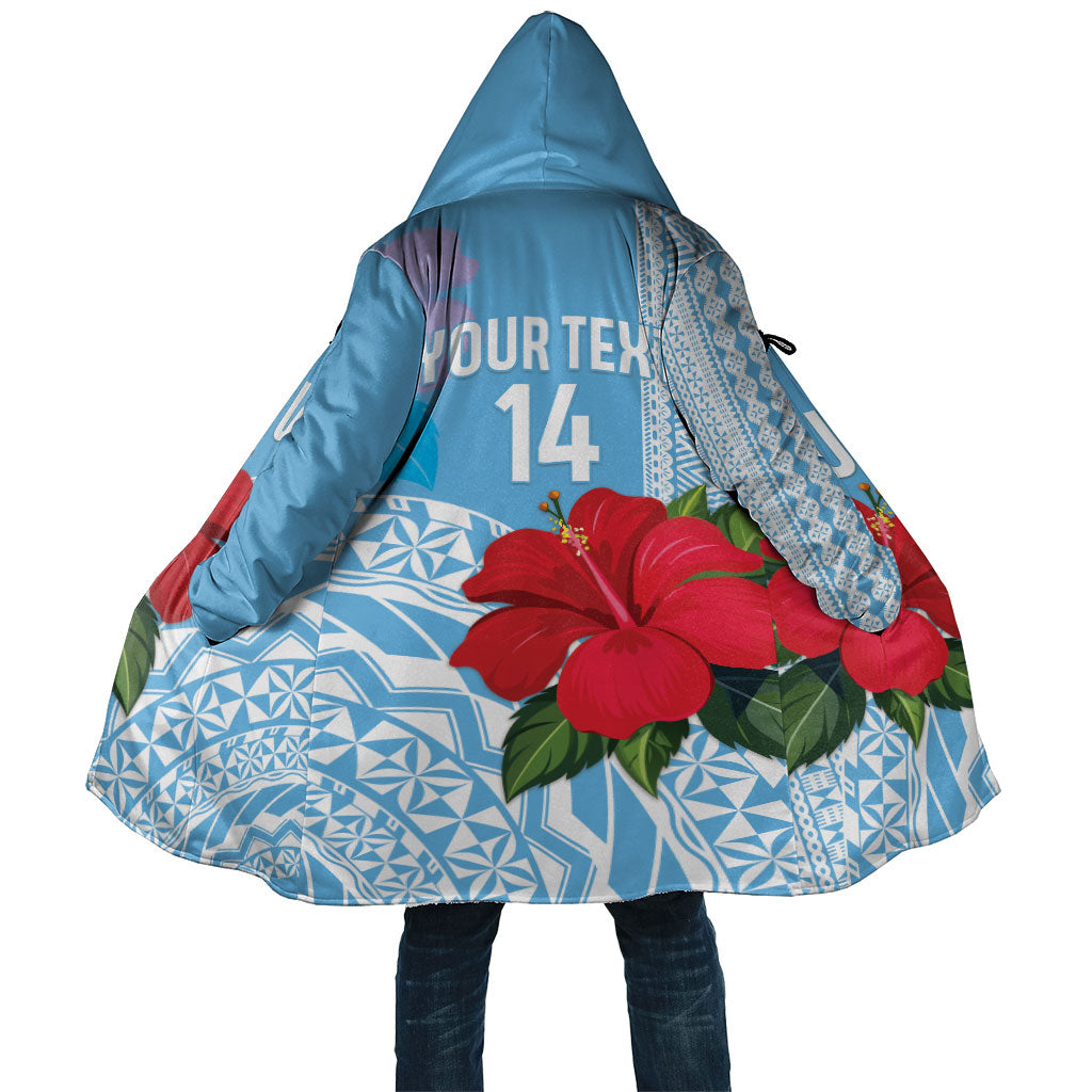 Suva Fiji 2026 Rugby Custom Cloak Hibiscus Fijian Tapa Pattern