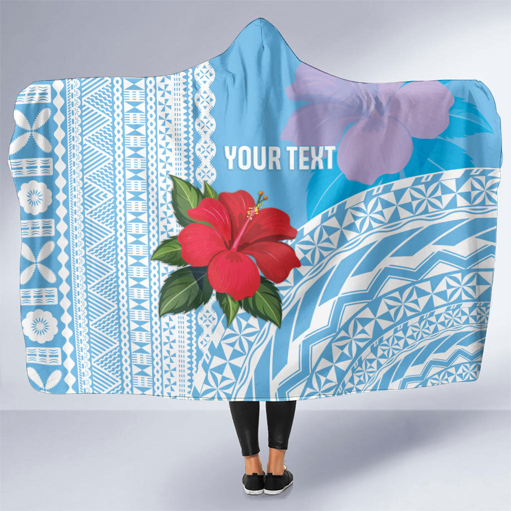 Suva Fiji 2026 Rugby Custom Hooded Blanket Hibiscus Fijian Tapa Pattern