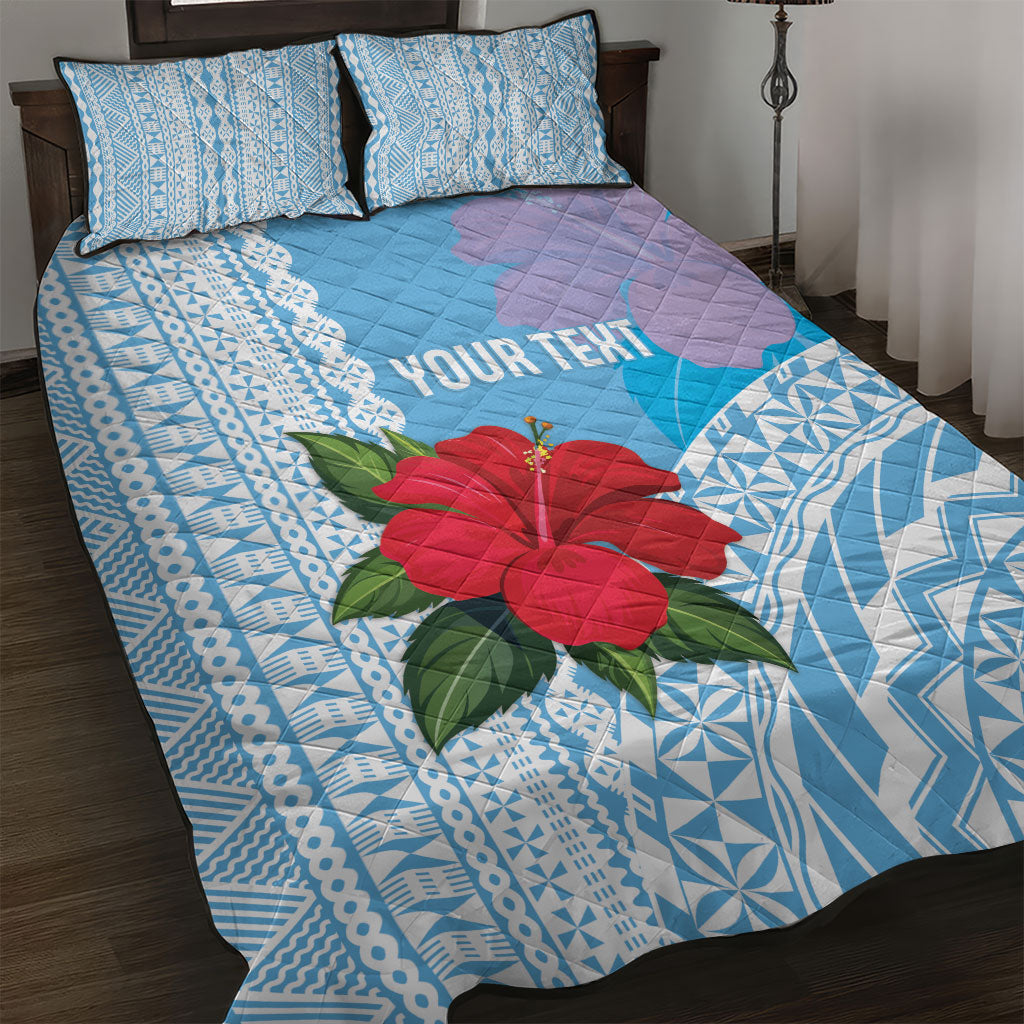 Suva Fiji 2026 Rugby Custom Quilt Bed Set Hibiscus Fijian Tapa Pattern