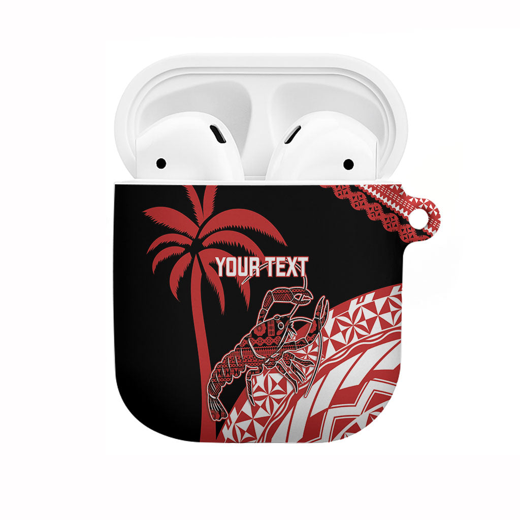 Rewa Fiji 2026 Rugby Custom AirPods Case Ura Prawn Fijian Tapa Pattern