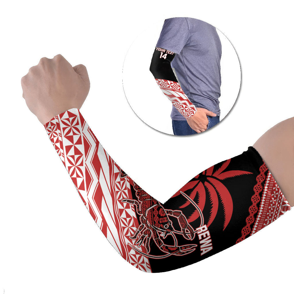 Rewa Fiji 2026 Rugby Custom Arm Sleeves Ura Prawn Fijian Tapa Pattern