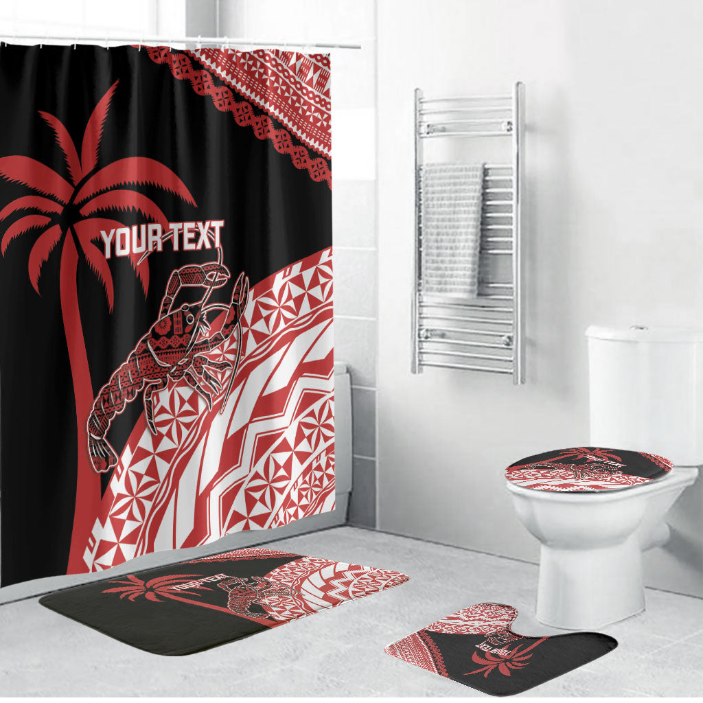 Rewa Fiji 2026 Rugby Custom Bathroom Set Ura Prawn Fijian Tapa Pattern