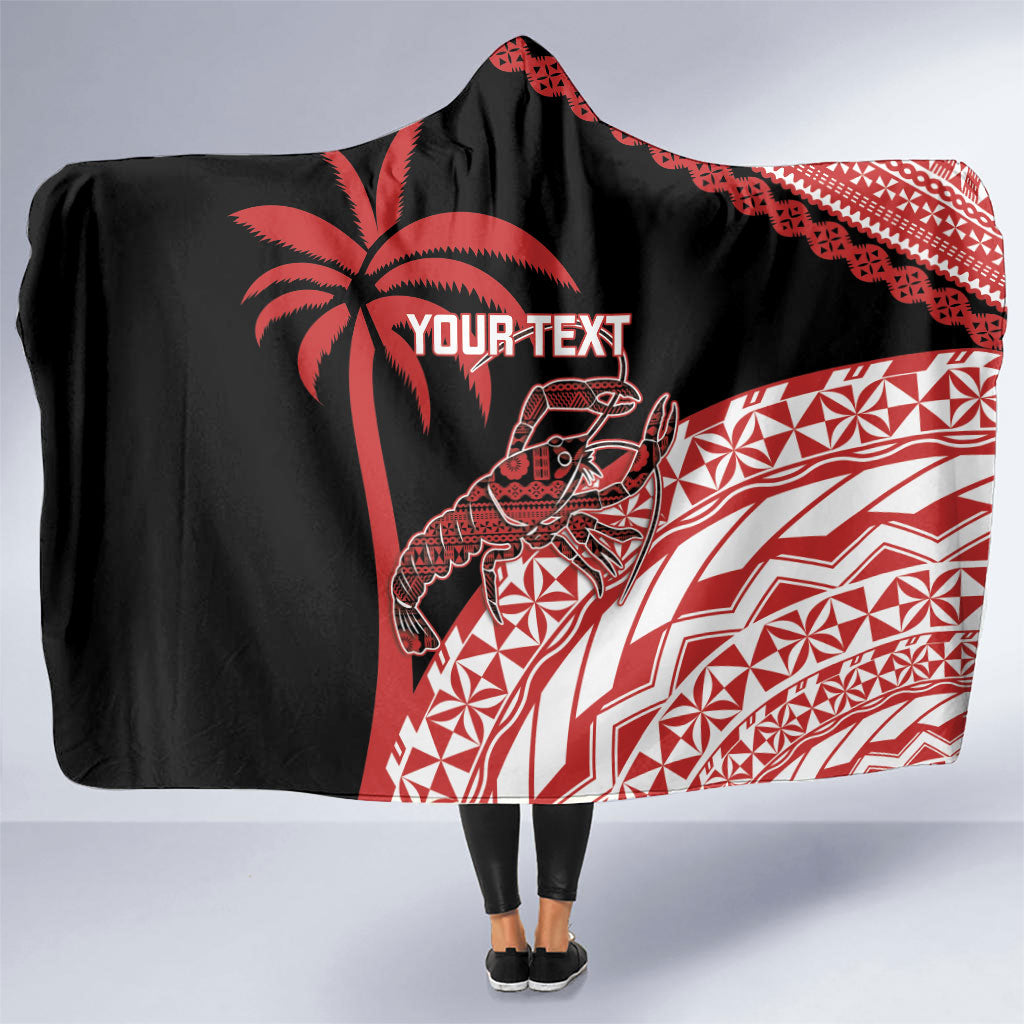 Rewa Fiji 2026 Rugby Custom Hooded Blanket Ura Prawn Fijian Tapa Pattern