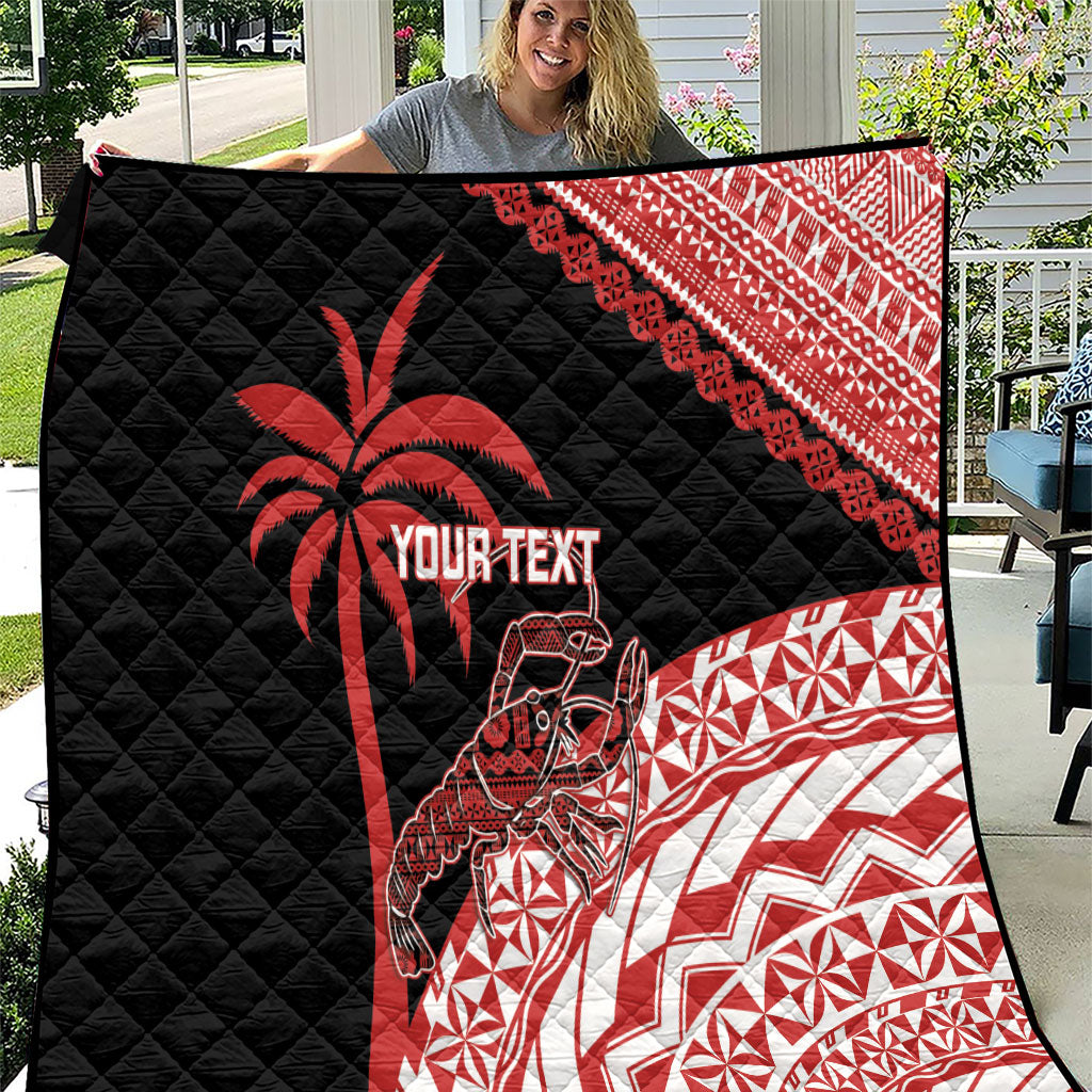 Rewa Fiji 2026 Rugby Custom Quilt Ura Prawn Fijian Tapa Pattern
