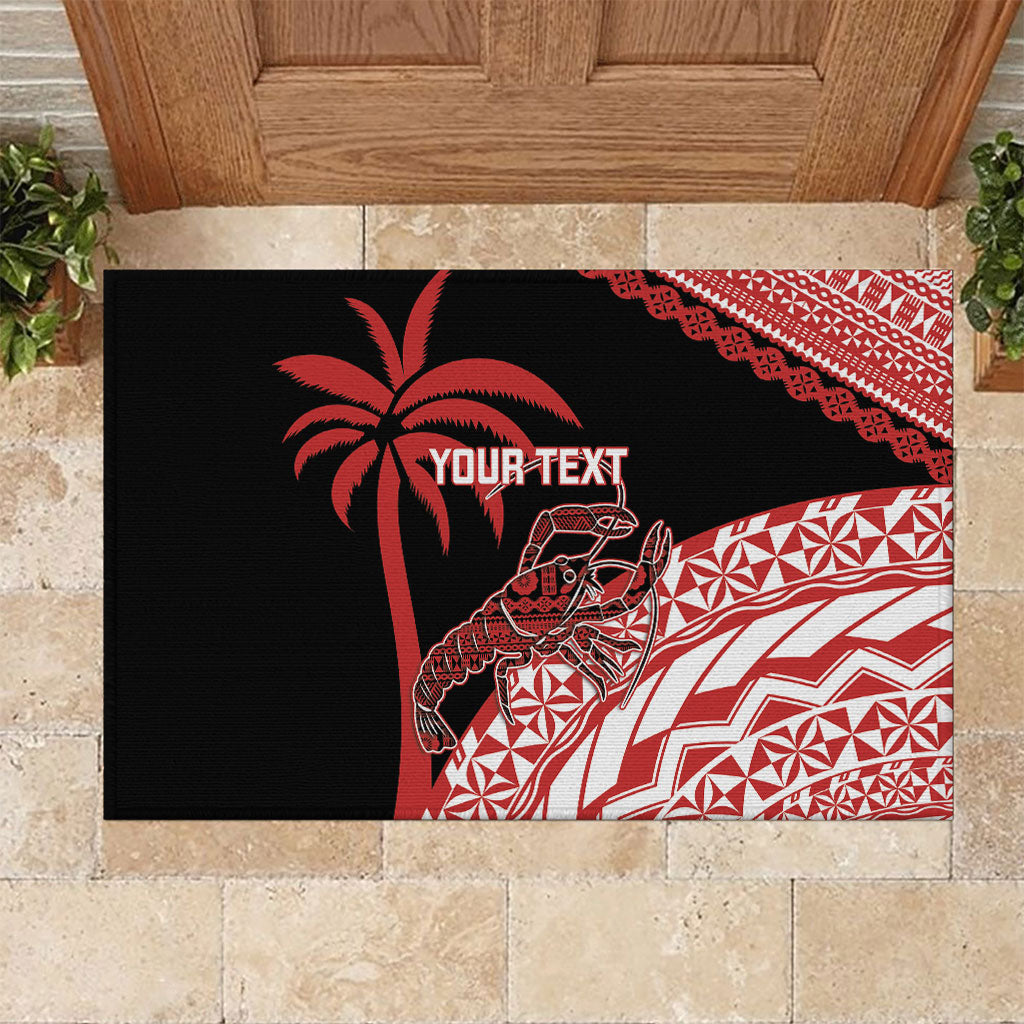 Rewa Fiji 2026 Rugby Custom Rubber Doormat Ura Prawn Fijian Tapa Pattern