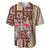 Samoa Tapau Baseball Jersey Samoan Siapo Pattern LT14 Brown - Polynesian Pride