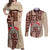 Samoa Tapau Couples Matching Off Shoulder Maxi Dress and Long Sleeve Button Shirt Samoan Siapo Pattern LT14 Brown - Polynesian Pride