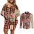 Samoa Tapau Couples Matching Off Shoulder Short Dress and Long Sleeve Button Shirt Samoan Siapo Pattern LT14 Brown - Polynesian Pride