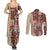 Samoa Tapau Couples Matching Summer Maxi Dress and Long Sleeve Button Shirt Samoan Siapo Pattern LT14 - Polynesian Pride