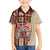 Samoa Tapau Family Matching Off Shoulder Short Dress and Hawaiian Shirt Samoan Siapo Pattern LT14 Son's Shirt Brown - Polynesian Pride