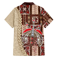 Samoa Tapau Family Matching Summer Maxi Dress and Hawaiian Shirt Samoan Siapo Pattern LT14 - Polynesian Pride
