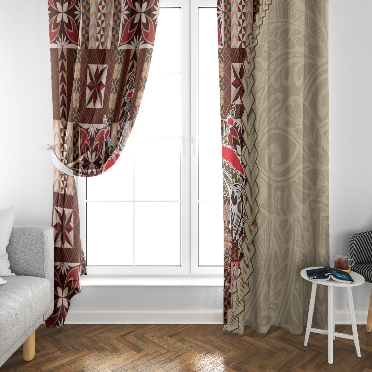 Samoa Tapau Window Curtain Samoan Siapo Pattern LT14 - Polynesian Pride