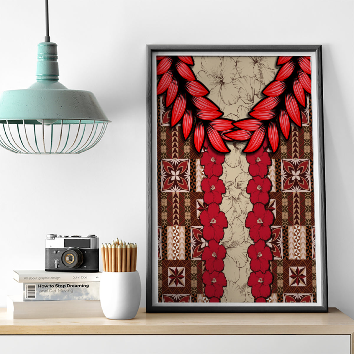 Samoa Siapo Canvas Wall Art Tapa Pattern Mix Ula Fala Hibiscus LT14 - Polynesian Pride