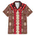 Samoa Siapo Family Matching Mermaid Dress and Hawaiian Shirt Tapa Pattern Mix Ula Fala Hibiscus LT14 Dad's Shirt - Short Sleeve Brown - Polynesian Pride