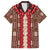 Samoa Siapo Family Matching Puletasi Dress and Hawaiian Shirt Tapa Pattern Mix Ula Fala Hibiscus LT14 Dad's Shirt - Short Sleeve Brown - Polynesian Pride