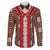 Samoa Siapo Family Matching Puletasi Dress and Hawaiian Shirt Tapa Pattern Mix Ula Fala Hibiscus LT14 Dad's Shirt - Long Sleeve Brown - Polynesian Pride