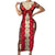 Samoa Siapo Family Matching Short Sleeve Bodycon Dress and Hawaiian Shirt Tapa Pattern Mix Ula Fala Hibiscus LT14 Mom's Dress Brown - Polynesian Pride