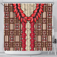 Samoa Siapo Shower Curtain Tapa Pattern Mix Ula Fala Hibiscus LT14 - Polynesian Pride