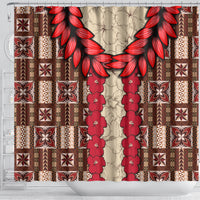 Samoa Siapo Shower Curtain Tapa Pattern Mix Ula Fala Hibiscus LT14 - Polynesian Pride
