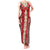 Samoa Siapo Tank Maxi Dress Tapa Pattern Mix Ula Fala Hibiscus LT14 Women Brown - Polynesian Pride