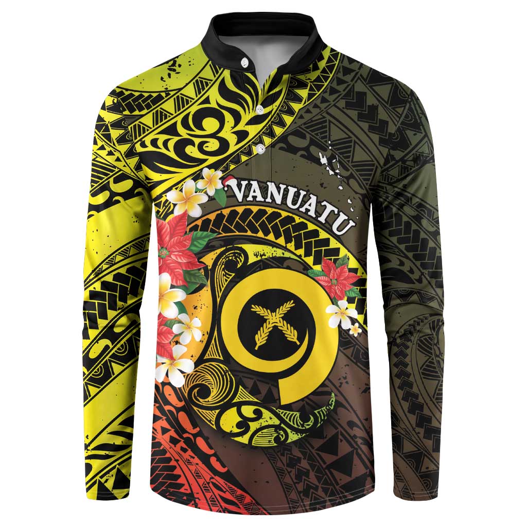 Vanuatu Christmas Button Sweatshirt Vanuatuan Pig Tusk - Meri Krismas! LT14 Black - Polynesian Pride