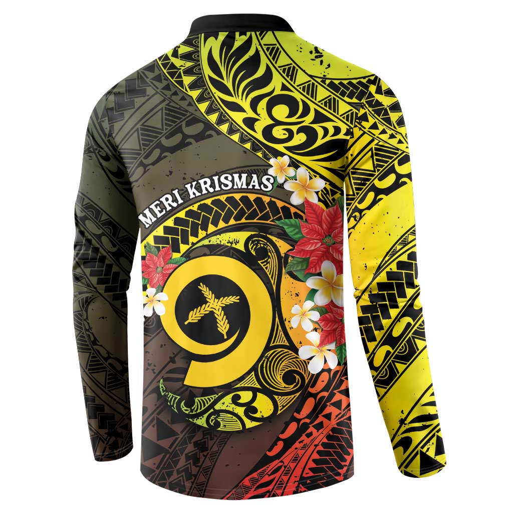 Vanuatu Christmas Button Sweatshirt Vanuatuan Pig Tusk - Meri Krismas! LT14 - Polynesian Pride