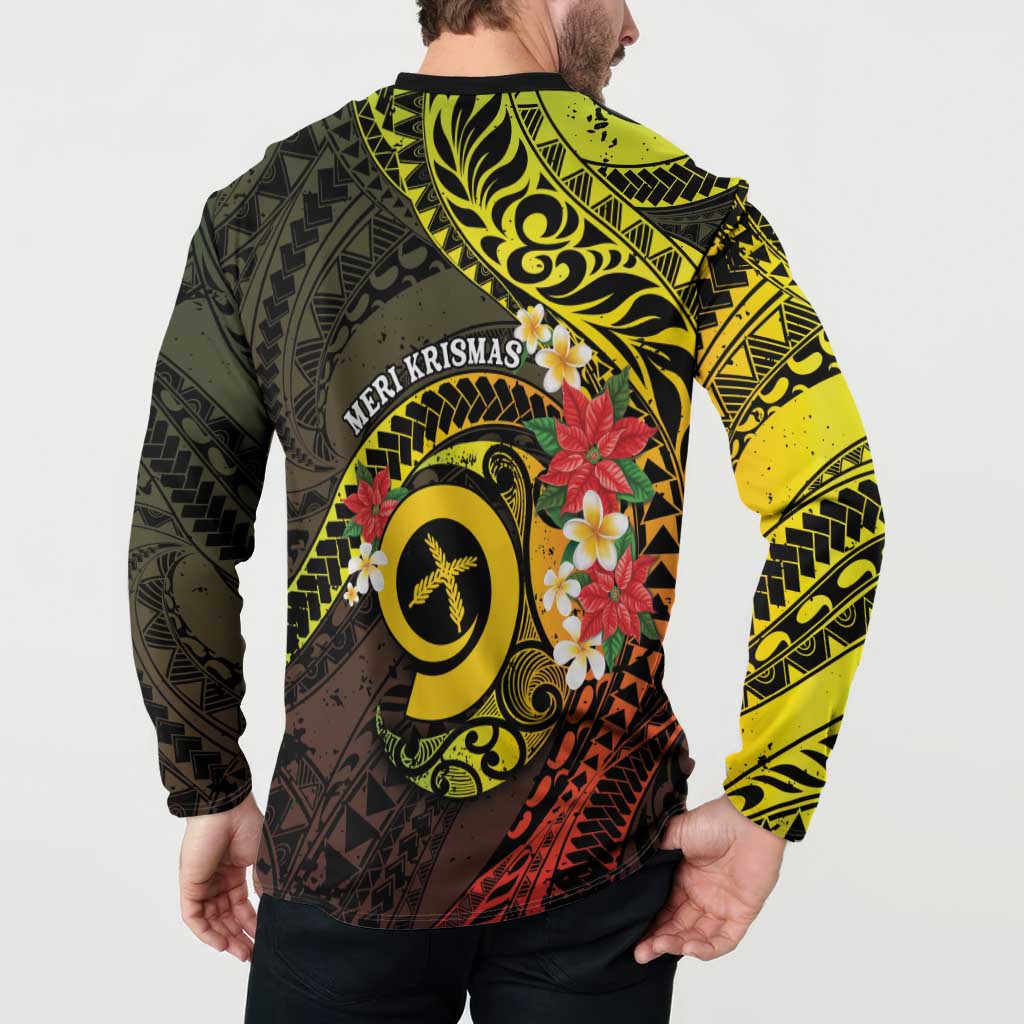 Vanuatu Christmas Button Sweatshirt Vanuatuan Pig Tusk - Meri Krismas! LT14 - Polynesian Pride