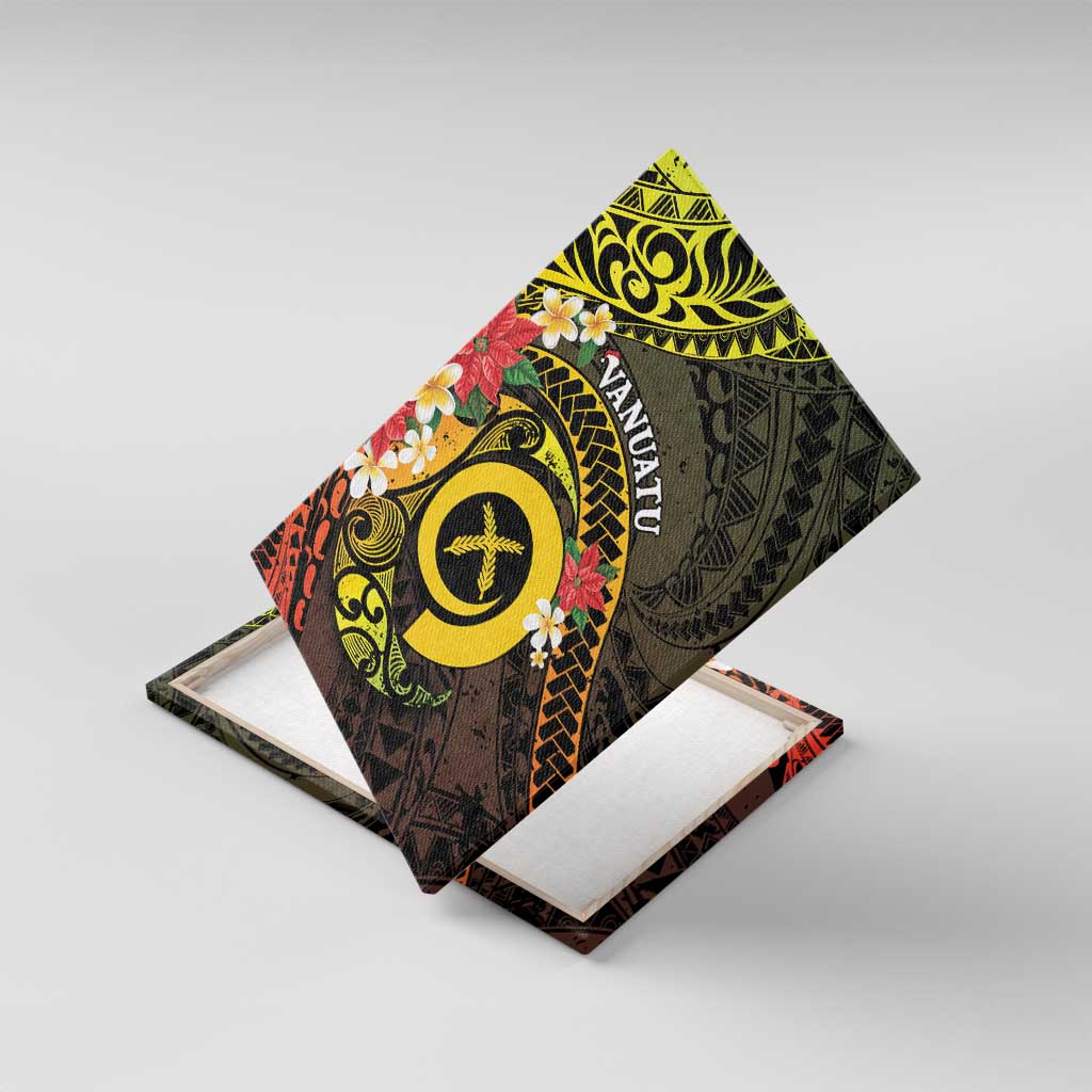 Vanuatu Christmas Canvas Wall Art Vanuatuan Pig Tusk - Meri Krismas! LT14 With Frame Black - Polynesian Pride