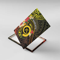 Vanuatu Christmas Canvas Wall Art Vanuatuan Pig Tusk - Meri Krismas! LT14 With Frame Black - Polynesian Pride