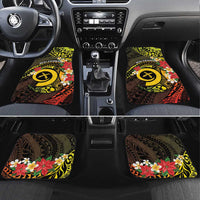Vanuatu Christmas Car Mats Vanuatuan Pig Tusk - Meri Krismas! LT14 Set 4pcs Black - Polynesian Pride