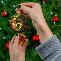 Vanuatu Christmas Ceramic Ornament Vanuatuan Pig Tusk - Meri Krismas! LT14 - Polynesian Pride