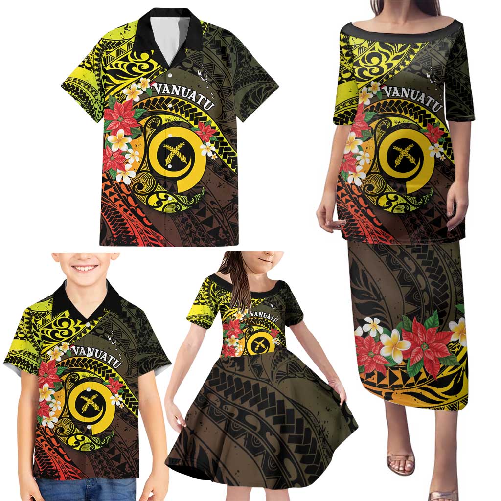 Vanuatu Christmas Family Matching Puletasi and Hawaiian Shirt Vanuatuan Pig Tusk - Meri Krismas!