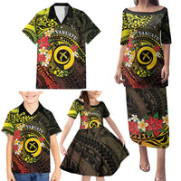 Vanuatu Christmas Family Matching Puletasi and Hawaiian Shirt Vanuatuan Pig Tusk - Meri Krismas!