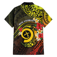 Vanuatu Christmas Family Matching Tank Maxi Dress and Hawaiian Shirt Vanuatuan Pig Tusk - Meri Krismas!