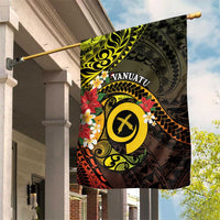 Vanuatu Christmas Garden Flag Vanuatuan Pig Tusk - Meri Krismas! LT14 House Flag Black - Polynesian Pride