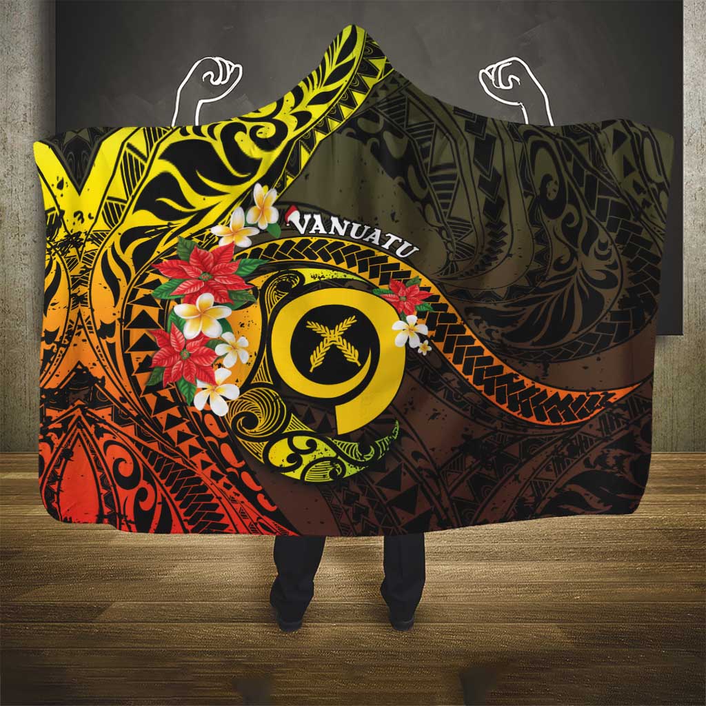 Vanuatu Christmas Hooded Blanket Vanuatuan Pig Tusk - Meri Krismas! LT14 - Polynesian Pride