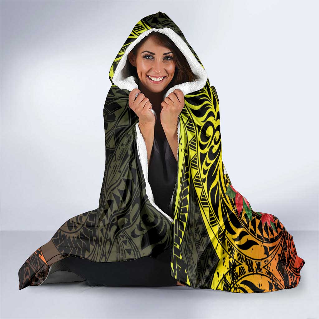 Vanuatu Christmas Hooded Blanket Vanuatuan Pig Tusk - Meri Krismas! LT14 - Polynesian Pride