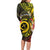 Vanuatu Christmas Long Sleeve Bodycon Dress Vanuatuan Pig Tusk - Meri Krismas!