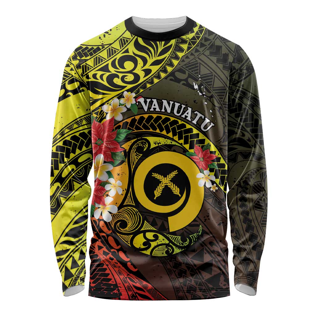 Vanuatu Christmas Long Sleeve Shirt Vanuatuan Pig Tusk - Meri Krismas!