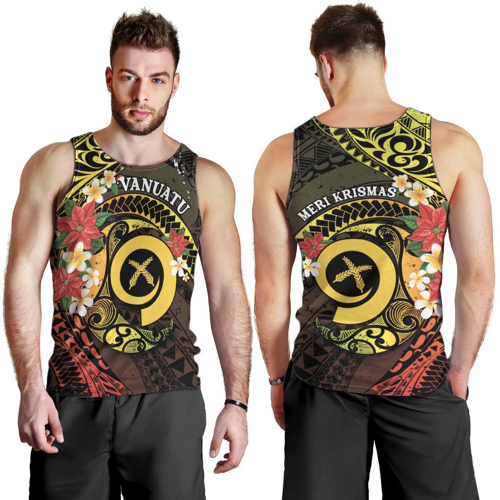 Vanuatu Christmas Men Tank Top Vanuatuan Pig Tusk - Meri Krismas! LT14 - Polynesian Pride