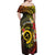 Vanuatu Christmas Off Shoulder Maxi Dress Vanuatuan Pig Tusk - Meri Krismas!