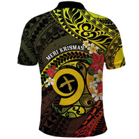 Vanuatu Christmas Polo Shirt Vanuatuan Pig Tusk - Meri Krismas!