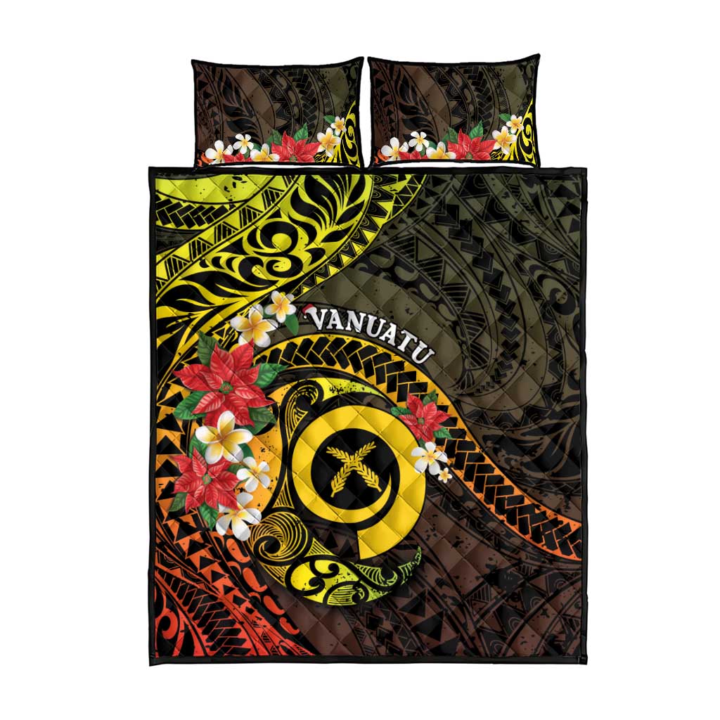 Vanuatu Christmas Quilt Bed Set Vanuatuan Pig Tusk - Meri Krismas! LT14 - Polynesian Pride