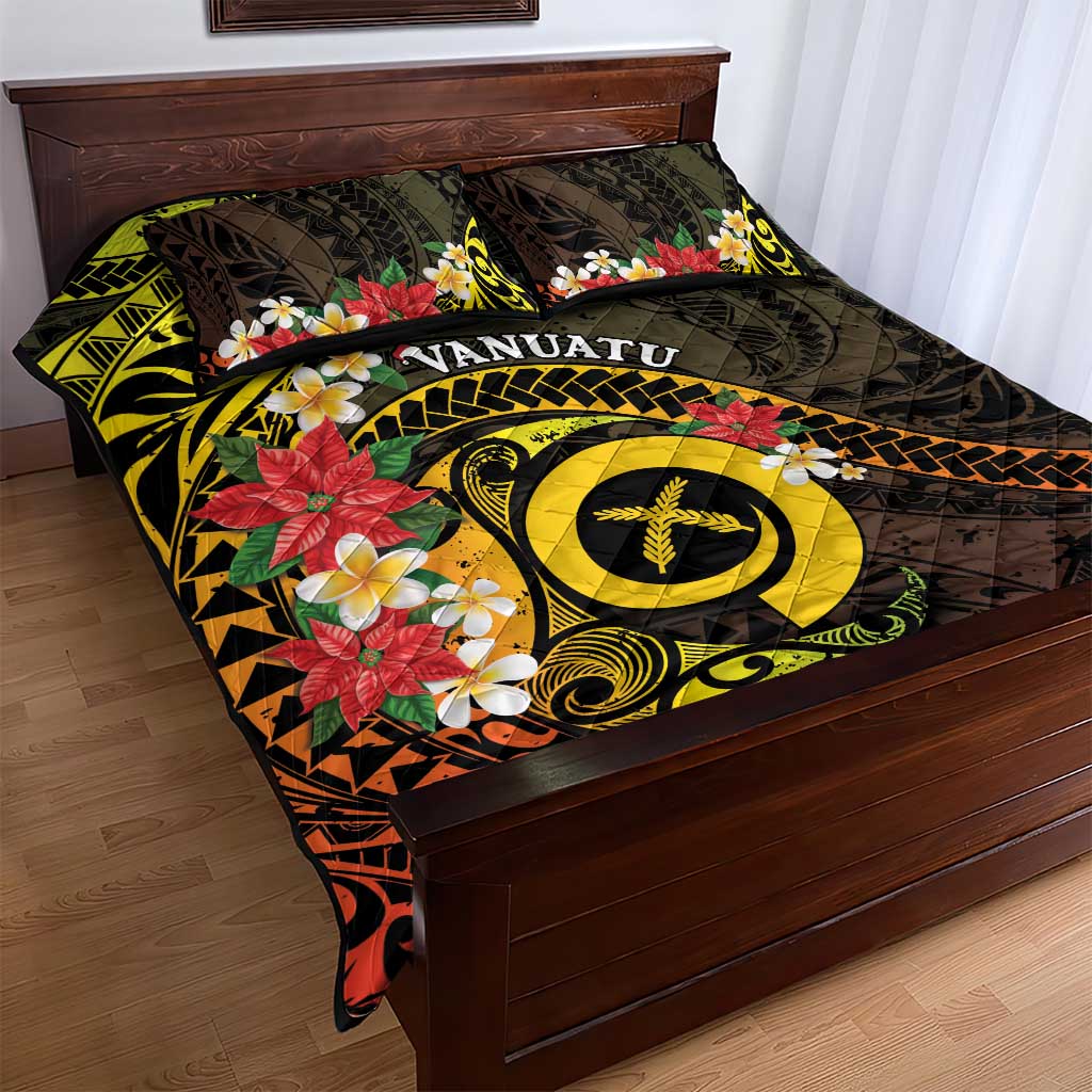 Vanuatu Christmas Quilt Bed Set Vanuatuan Pig Tusk - Meri Krismas! LT14 - Polynesian Pride