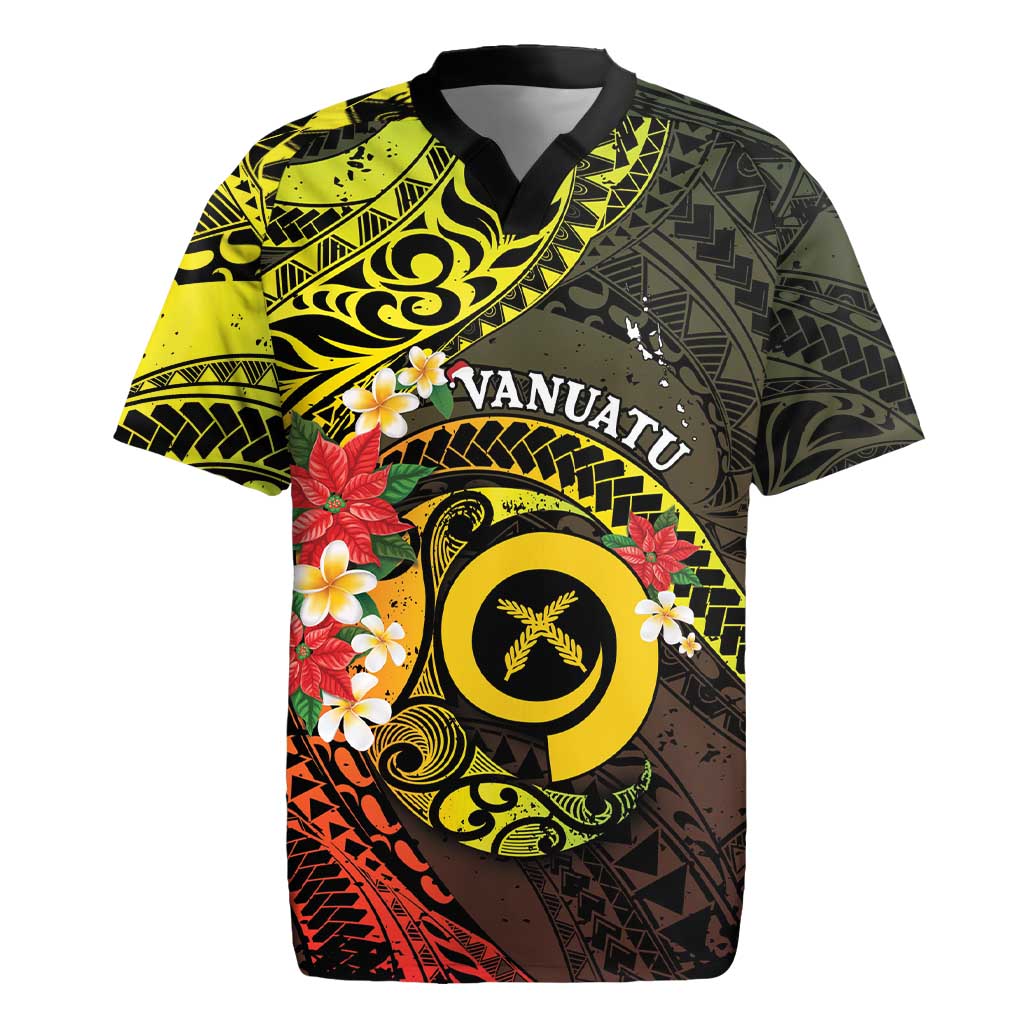 Vanuatu Christmas Rugby Jersey Vanuatuan Pig Tusk - Meri Krismas! LT14 Black - Polynesian Pride