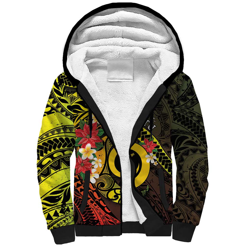 Vanuatu Christmas Sherpa Hoodie Vanuatuan Pig Tusk - Meri Krismas! LT14 Unisex Black - Polynesian Pride
