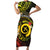 Vanuatu Christmas Short Sleeve Bodycon Dress Vanuatuan Pig Tusk - Meri Krismas!